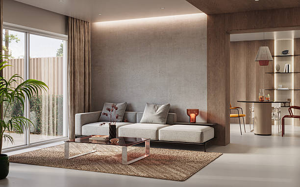 istock Contemporary interior design of the modern apartment. Modern design solution, 3d rendering 2216251637