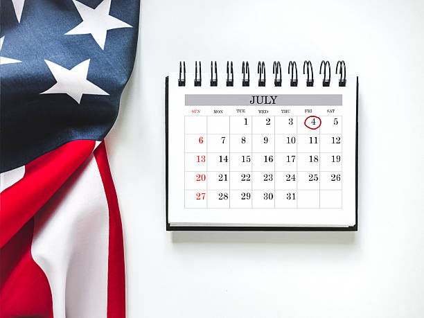 istock Happy Independence Day. American flag and calendar 2216252191