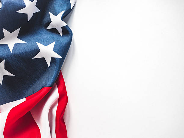 istock American Flag on white background. Greeting card 2216252880