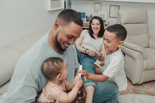 istock Happy family spending time together at home 2216253061