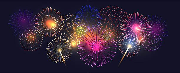 istock Stunning fireworks display lighting up the evening sky with vibrant colors and sparkles. 2216253320