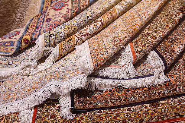istock Traditional carpets displayed in Middle Eastern shop 2216253775