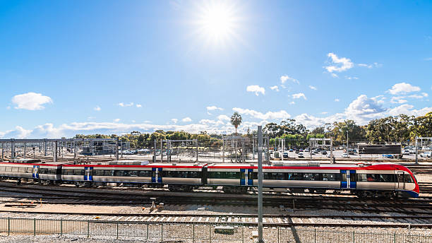 istock Electric passenger train arriving in Adelaide City centre 2216256788