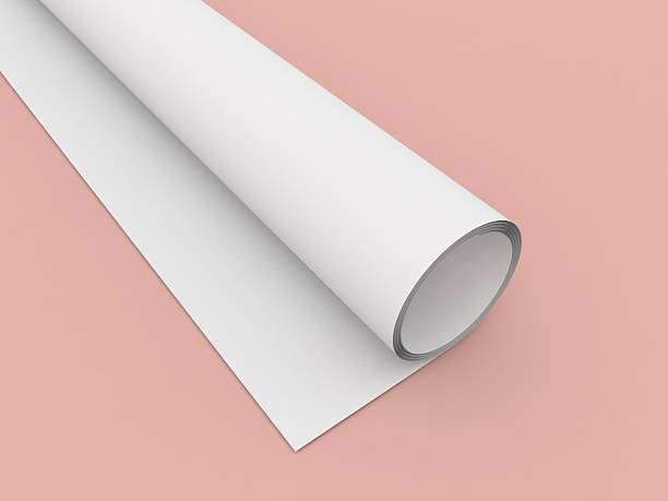 istock Blank roll of white paper on pink background ready for drawing and creativity 2216257577