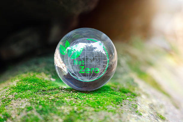 istock Environmental goals of green business development strategy with environmental conservation, green community, new green business plan, net zero greenhouse gas emissions target 2216259215