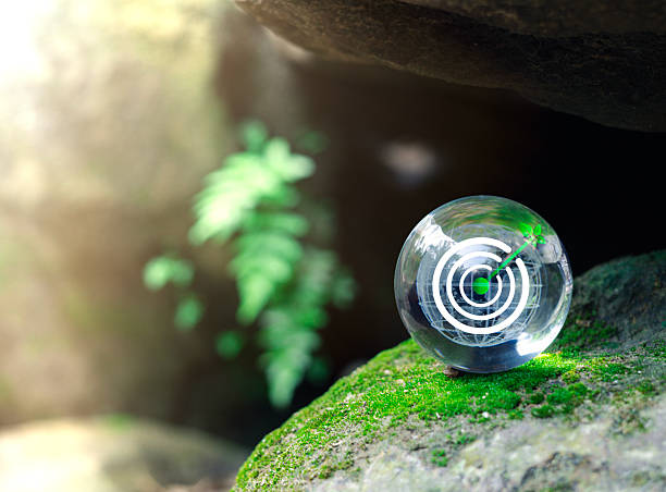 istock Environmental goals of green business development strategy with environmental conservation, green community, new green business plan, net zero greenhouse gas emissions target 2216259226
