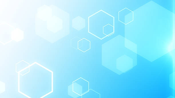 Bright blue abstract geometric technology motion wave hexagon background 4K stock photo