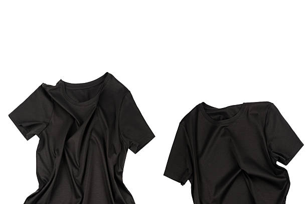 istock A black t shirt isolated on a white background. 2216261639