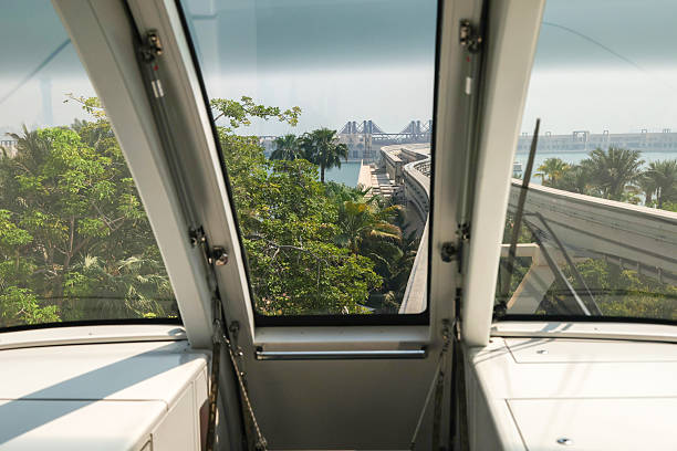 istock View from the window of the first subway car, modern driverless monorail subway 2216268384