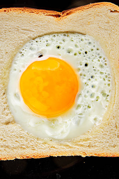 istock Fried gashouse eggs in bread egg in the basket delicious snack breakfast in a bowl fresh delicious gourmet food background on the table rustic food top view copy space 2216269996