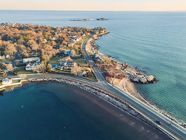 drone view of nahant