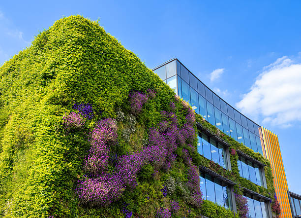 Modern Building with Vertical Garden Facade