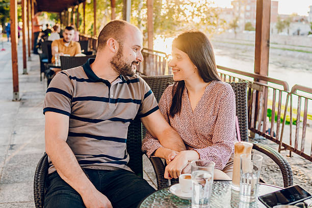 istock Happy couple enjoy in cafe 2216277180