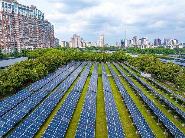 istock Solar panels in the city 2216280400