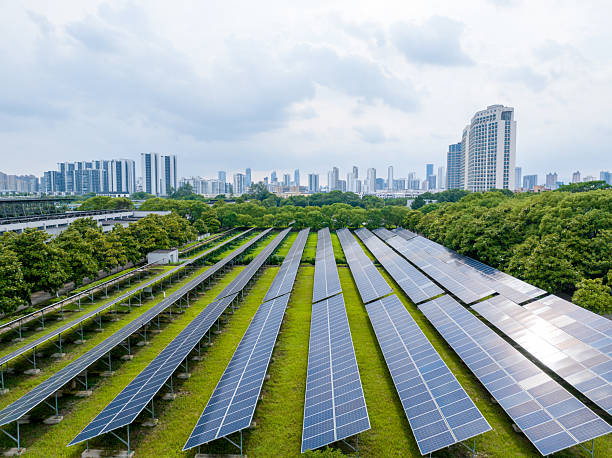 istock Solar panels in the city 2216280411