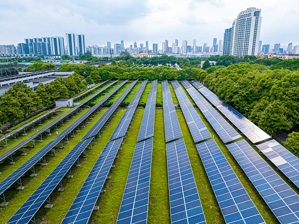 istock Solar panels in the city 2216280427