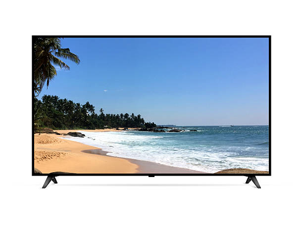 istock Smart tv with tropical ocean beach on screen 2216284366