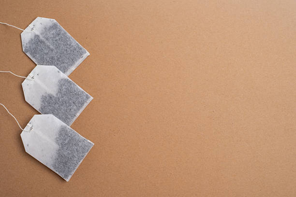 a closed up of used tea bag