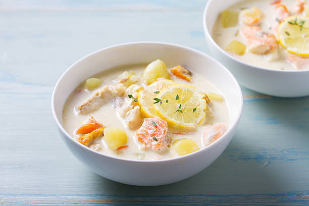 istock Fish and shrimp cream soup 2216293244