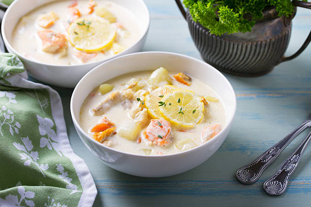 istock Fish and shrimp cream soup 2216293252