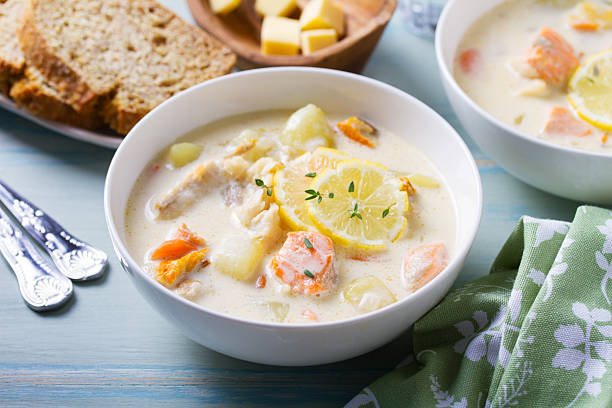 istock Fish and shrimp cream soup 2216293267