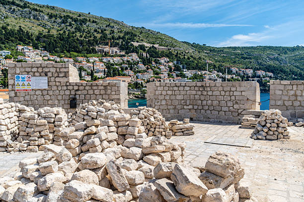 Dubrovnik, Croatia. 9 May 2025. Renovation work is underway to Dubrovnik old town walls