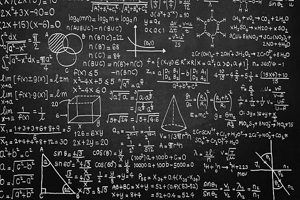 istock Wide blackboard inscribed with scientific formulas and calculations in physics, mathematics and electrical circuits. Science and education background. 2216300628