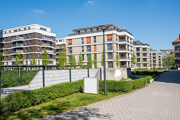 istock Housing development area with apartment buildings 2216302386