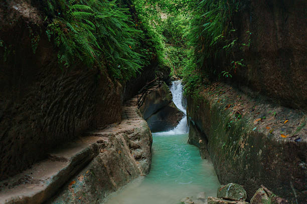 istock River canyon leading to the waterfall on Cebu island 2216303834