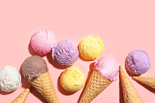 istock Ice Cream Scoops on pink background 2216306918