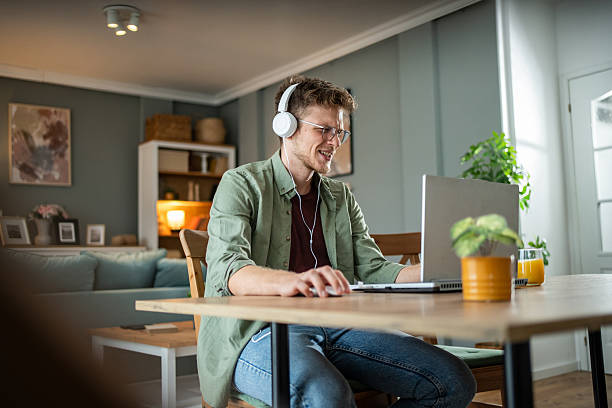 istock Young man working from home having a video call 2216313892