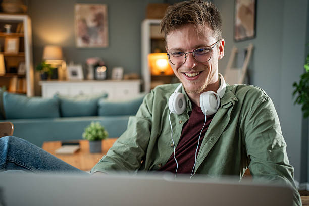 istock Young man working from home and having a video call 2216314091