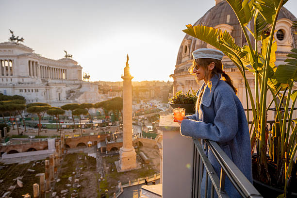 istock Golden rooftop moment in Rome 2216321754