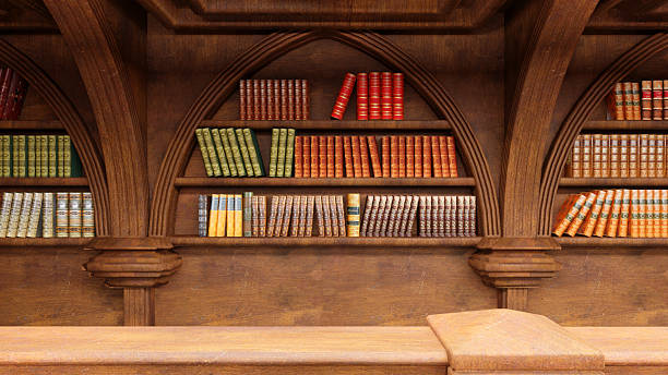 istock view of bookshelves in an old library 2216330191