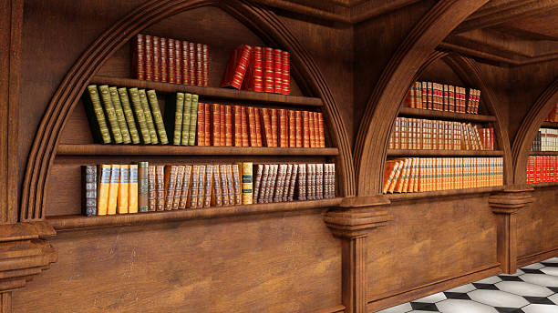 istock view of bookshelves in an old library 2216330227