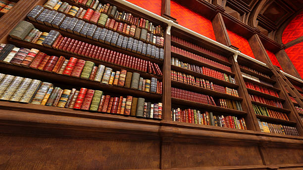 istock view of bookshelves in an old library 2216330292