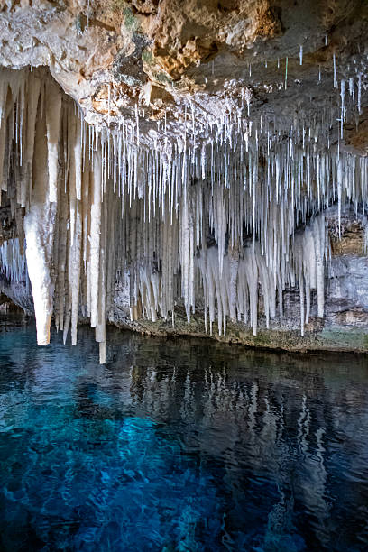istock Stalactites and Water in Fantasy Cave 2216332772