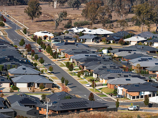 istock Suburban houses close together 2216343607