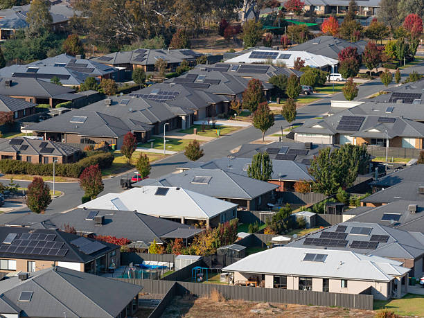 istock Suburban houses close together 2216343614