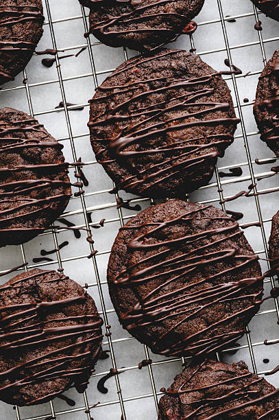 istock Chocolate Cherry Cookies with Chocolate Drizzle  Close-up 2216347550