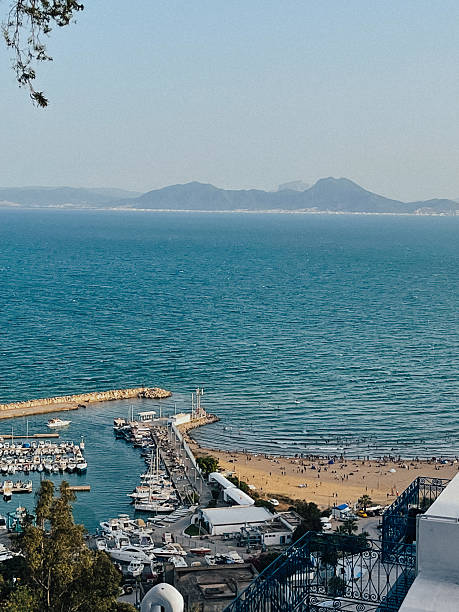 istock Beach and boat harbor of Monastir, Tunisia 2216350521