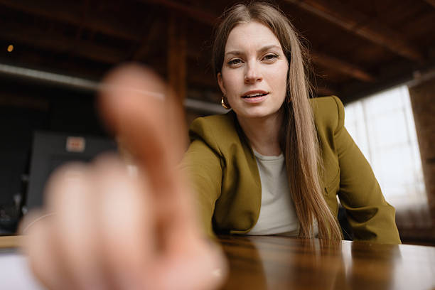 istock Businesswoman pointing finger blaming accusing scolding someone 2216352547