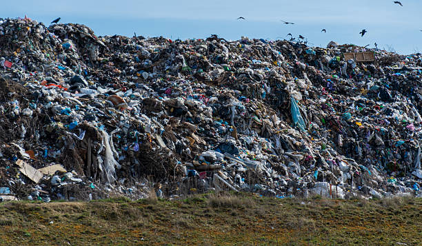 istock Vast Landfill Pile Showing Pollution Problem with Birds Circling Overhead 2216370841