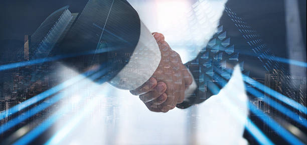 istock Businessmen making handshake with partner, greeting, dealing, merger and acquisition, business cooperation concept, successful business, banking, finance and investment background 2216372753