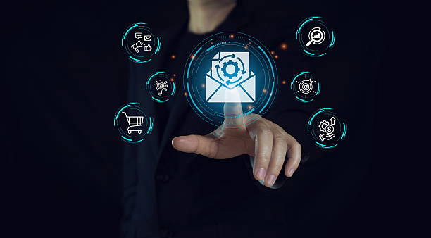 istock Email automation, Email marketing automation technology. Using data science to drive marketing automation. Develop a insight customer data strengthen customer engagement, retention, loyalty. 2216373963