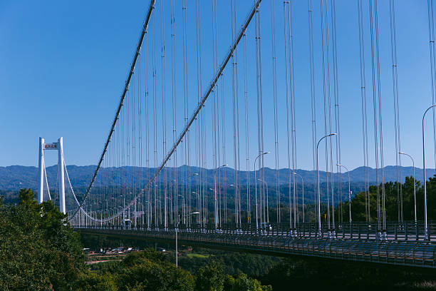 The Longjiang Bridge, also known as the Longjiang Grand Bridge, is a bridge located in Yunnan Province, China. It spans the middle reaches of the Longchuan River in the southern section of the Hengduan Mountains in western Yunnan. The bridge is a single-span suspension bridge with a simply supported steel box girder design, and it serves as a key controlling project on the Baoshan–Tengchong Expressway.