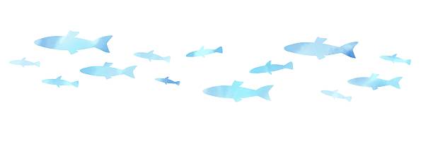 istock Peaceful Watercolor School of Fish in a Blue Ocean Scene 2216385427