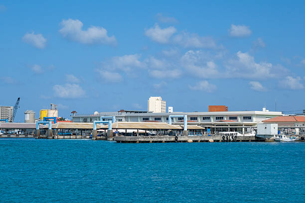 A remote island passenger ship terminal where passenger ships bound for the Yaeyama Islands arrive and depart