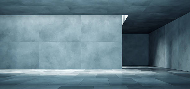 istock Abstract concrete modern room with central wall 2216394203
