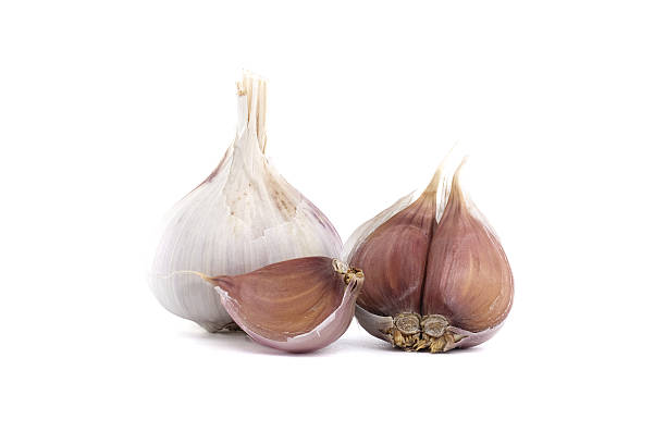 istock Fresh Garlic Bulbs and Cloves on a White Background 2216394509